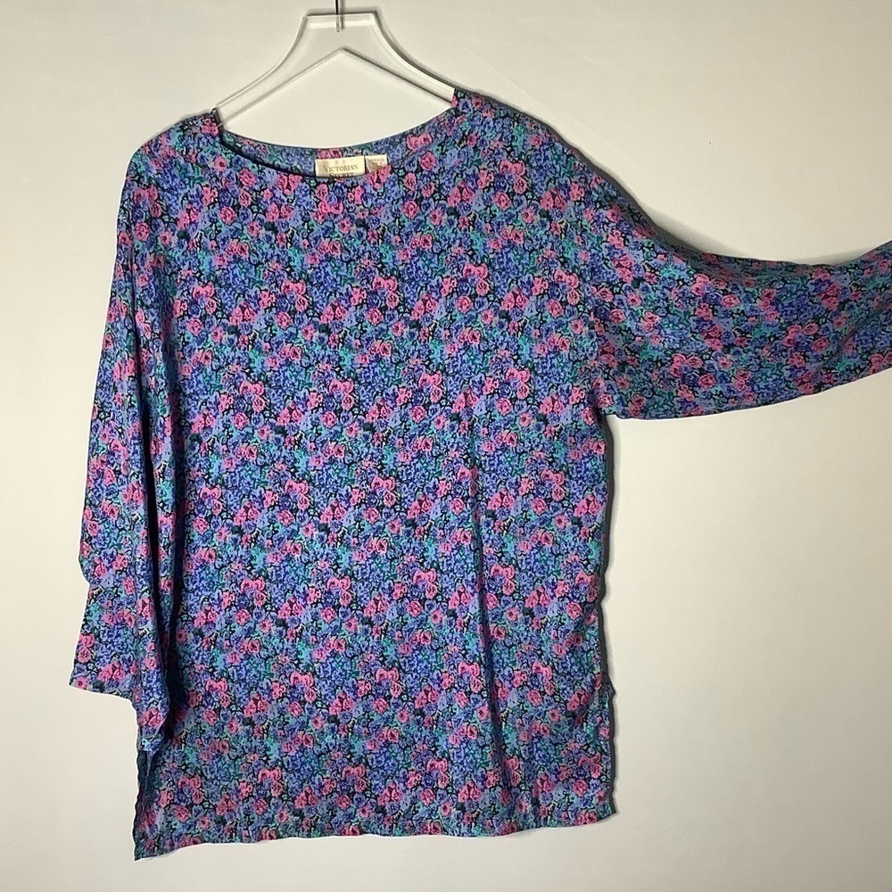 VINTAGE Silk Floral Night Dress Gold Label S